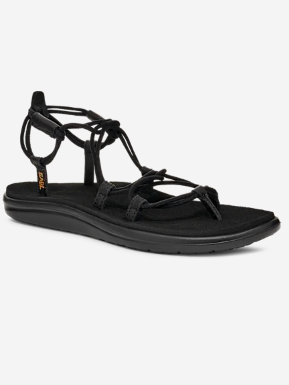 Teva Voya Women's Black Strappy Lace-Up Sport Sandal